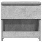 Comodino Grigio Cemento 40x30x39 cm in Legno Multistrato