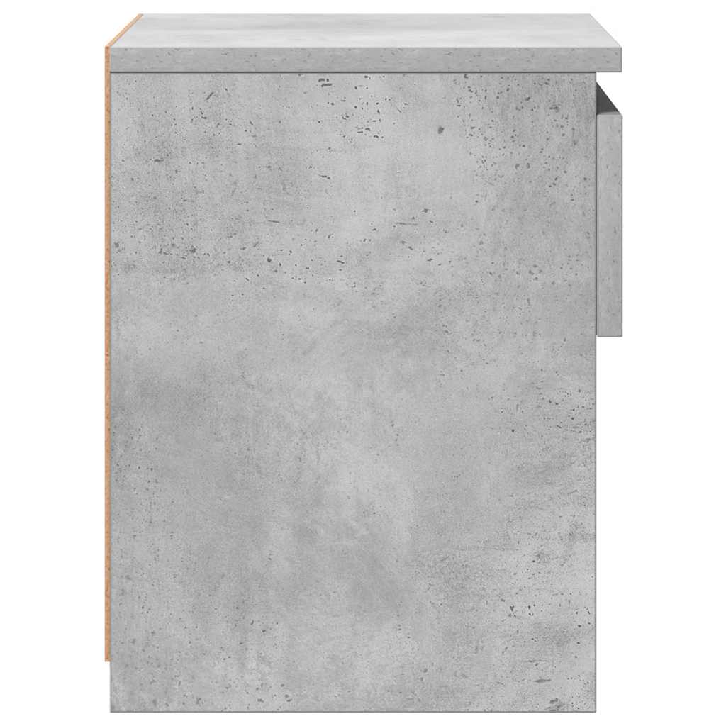 Comodino Grigio Cemento 40x30x39 cm in Legno Multistrato