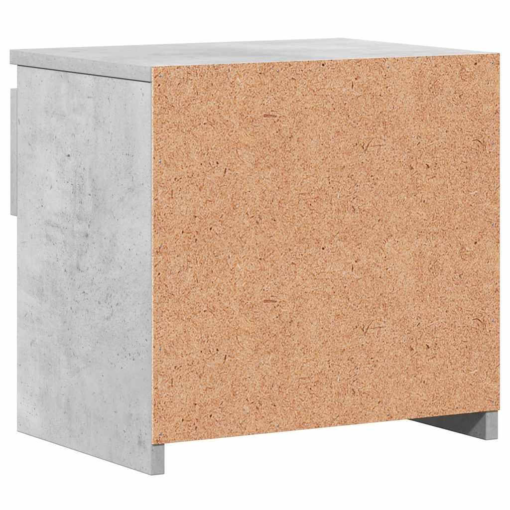 Comodino Grigio Cemento 40x30x39 cm in Legno Multistrato