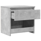 Comodino Grigio Cemento 40x30x39 cm in Legno Multistrato