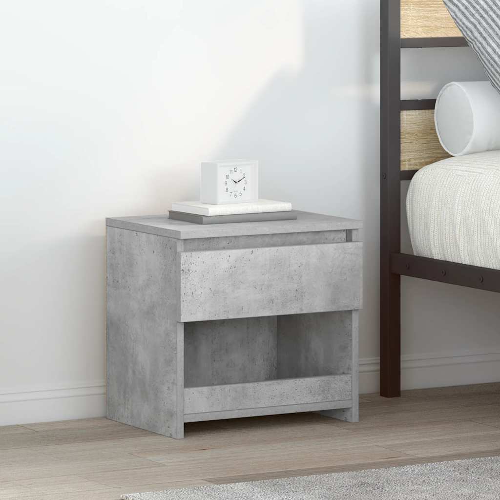 Comodino Grigio Cemento 40x30x39 cm in Legno Multistrato