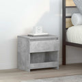 Comodino Grigio Cemento 40x30x39 cm in Legno Multistrato