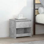Comodino Grigio Cemento 40x30x39 cm in Legno Multistrato