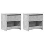 Comodini 2pz Grigio Cemento 40x30x39 cm in Legno Multistrato