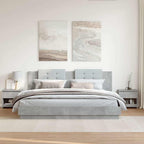 Comodini 2pz Grigio Cemento 40x30x39 cm in Legno Multistrato