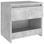 Comodini 2pz Grigio Cemento 40x30x39 cm in Legno Multistrato