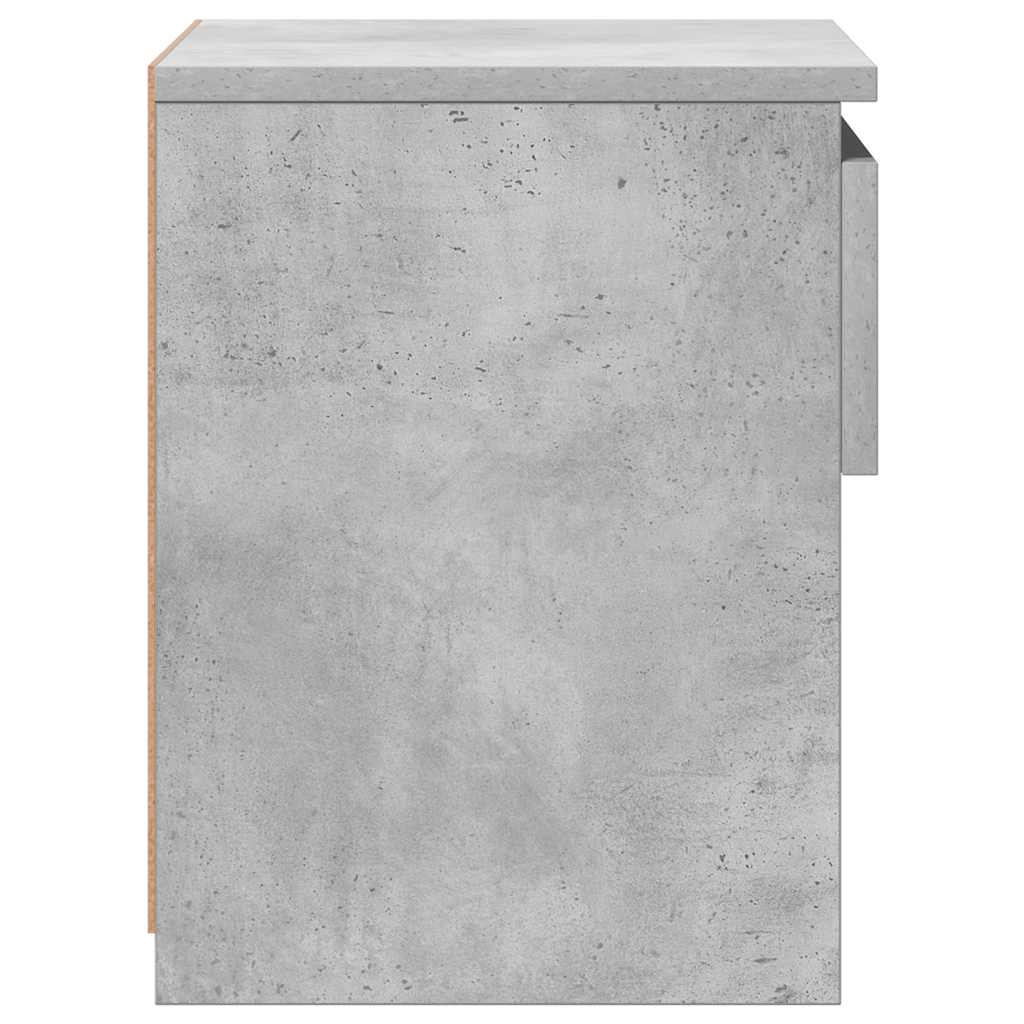 Comodini 2pz Grigio Cemento 40x30x39 cm in Legno Multistrato