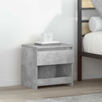 Comodini 2pz Grigio Cemento 40x30x39 cm in Legno Multistrato