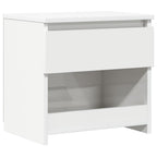 Comodino Bianco Lucido 40x30x39 cm in Legno Multistrato