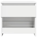 Comodino Bianco Lucido 40x30x39 cm in Legno Multistrato