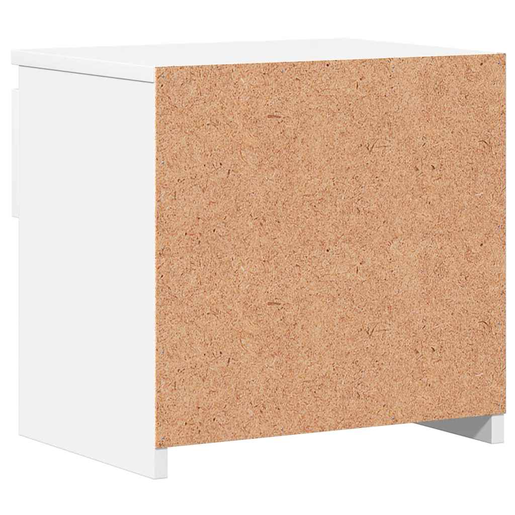 Comodino Bianco Lucido 40x30x39 cm in Legno Multistrato