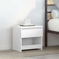 Comodino Bianco Lucido 40x30x39 cm in Legno Multistrato