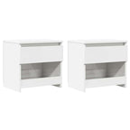 Comodini 2pz Bianco Lucido 40x30x39 cm in Legno Multistrato