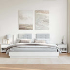 Comodini 2pz Bianco Lucido 40x30x39 cm in Legno Multistrato