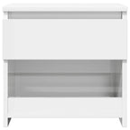Comodini 2pz Bianco Lucido 40x30x39 cm in Legno Multistrato