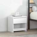 Comodini 2pz Bianco Lucido 40x30x39 cm in Legno Multistrato