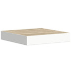 Scaffali a Parete 2 pz Rovere e Bianco 23x23,5x3,8 cm in MDF