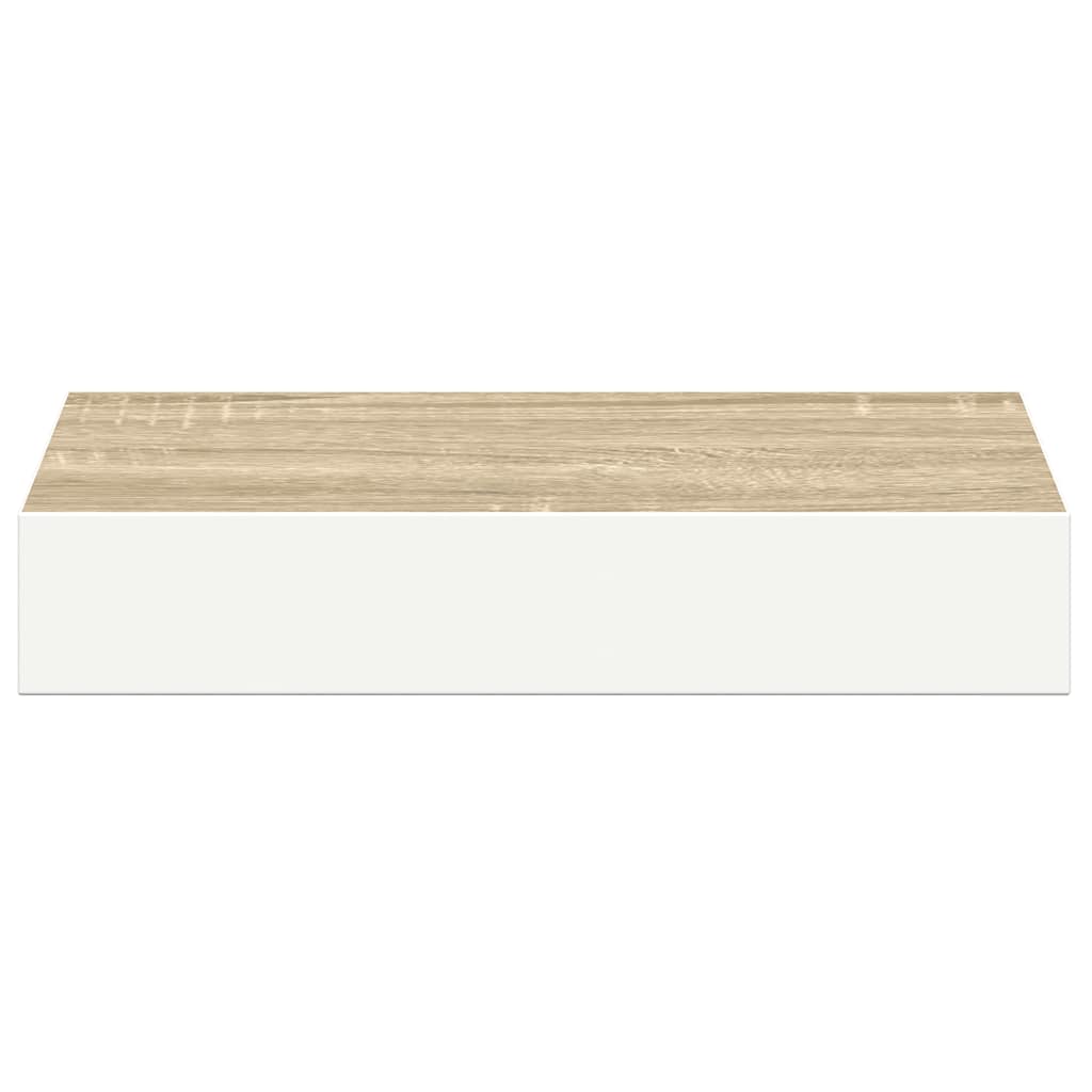 Scaffali a Parete 2 pz Rovere e Bianco 23x23,5x3,8 cm in MDF