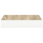 Scaffali a Parete 2 pz Rovere e Bianco 23x23,5x3,8 cm in MDF