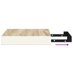 Scaffali a Parete 2 pz Rovere e Bianco 23x23,5x3,8 cm in MDF
