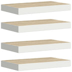 Scaffali a Parete 4 pz Rovere e Bianco 40x23x3,8 cm in MDF