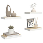 Scaffali a Parete 4 pz Rovere e Bianco 40x23x3,8 cm in MDF