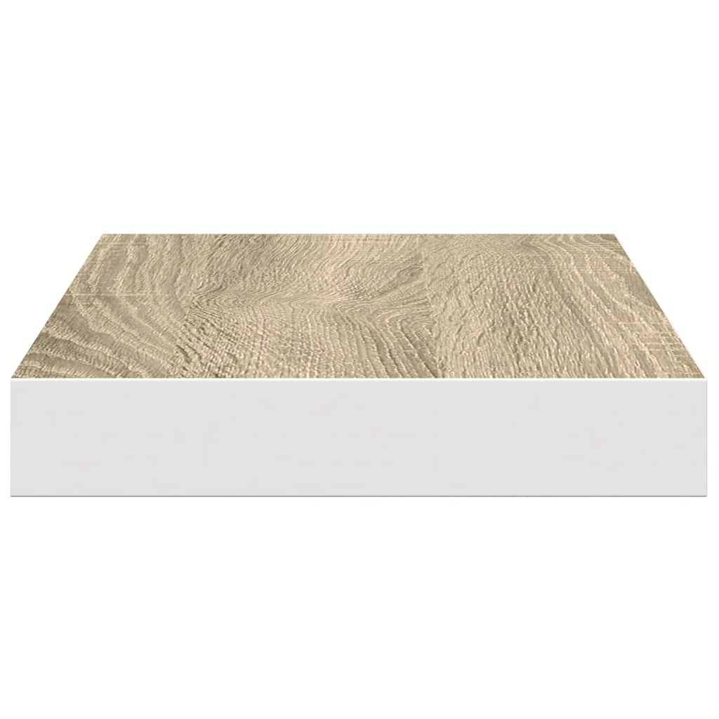 Scaffali a Parete 4 pz Rovere e Bianco 40x23x3,8 cm in MDF