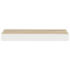 Scaffale a Parete Rovere e Bianco 50x23x3,8 cm in MDF