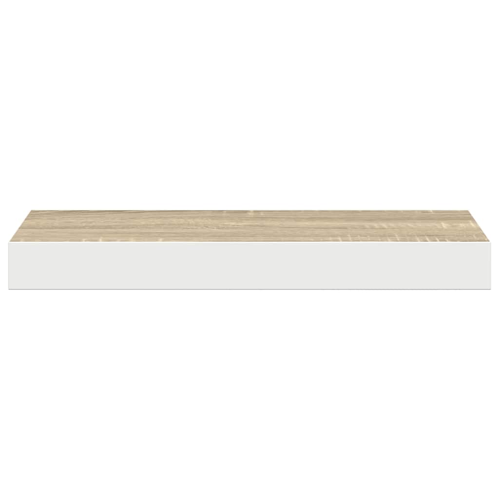 Scaffale a Parete Rovere e Bianco 50x23x3,8 cm in MDF
