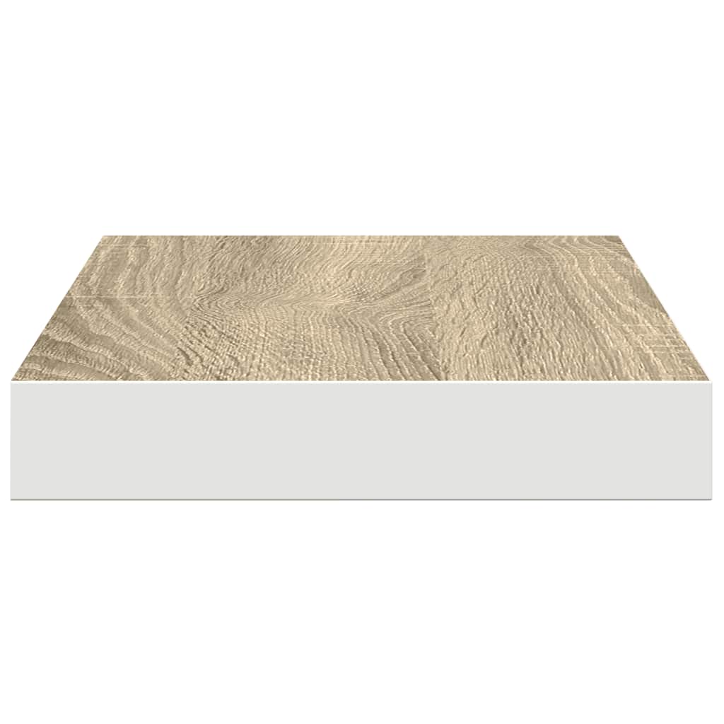 Scaffale a Parete Rovere e Bianco 50x23x3,8 cm in MDF