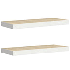 Scaffali a Parete 2 pz Rovere e Bianco 60x23,5x3,8 cm in MDF