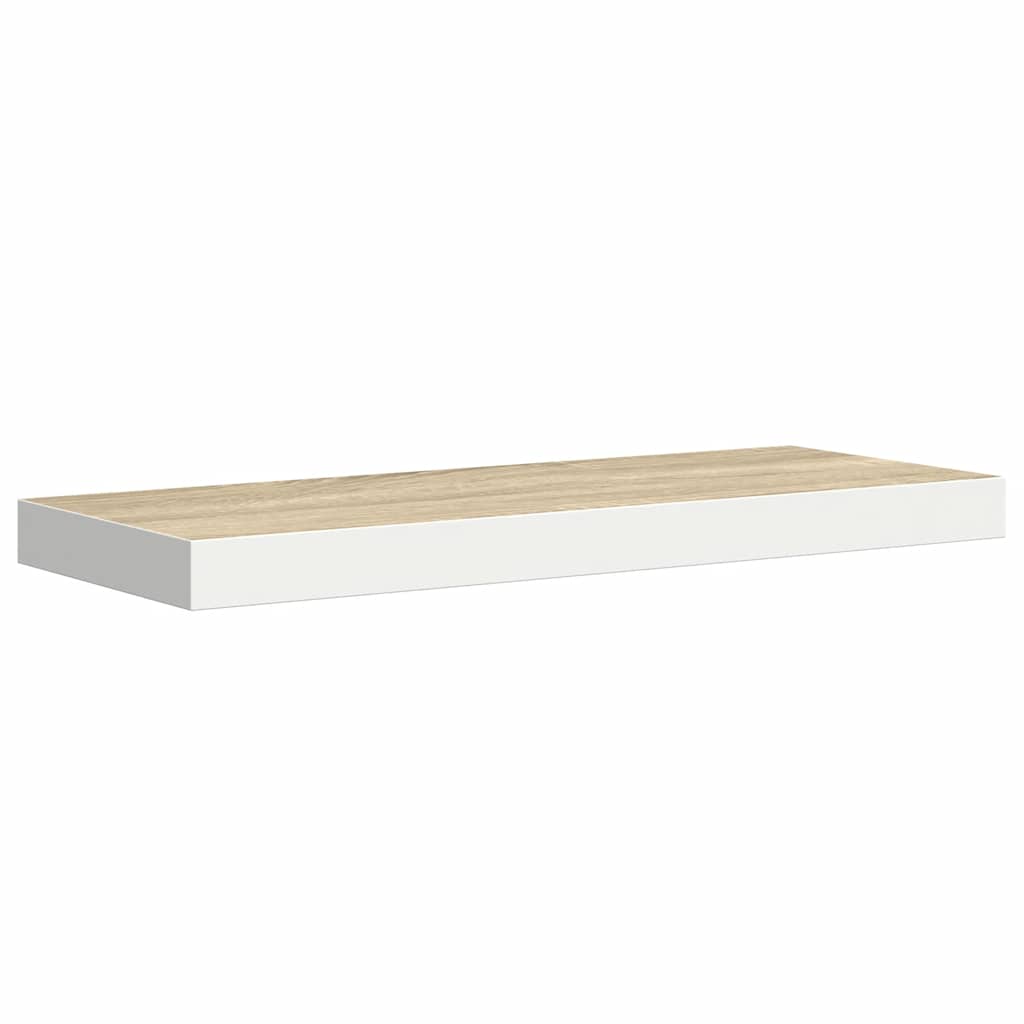 Scaffali a Parete 2 pz Rovere e Bianco 60x23,5x3,8 cm in MDF