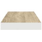 Scaffali a Parete 2 pz Rovere e Bianco 60x23,5x3,8 cm in MDF