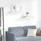 Scaffali a Parete 2 pz Rovere e Bianco 60x23,5x3,8 cm in MDF