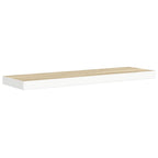 Scaffali a Parete 2 pz Rovere e Bianco 80x23,5x3,8 cm in MDF
