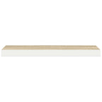 Scaffali a Parete 2 pz Rovere e Bianco 80x23,5x3,8 cm in MDF