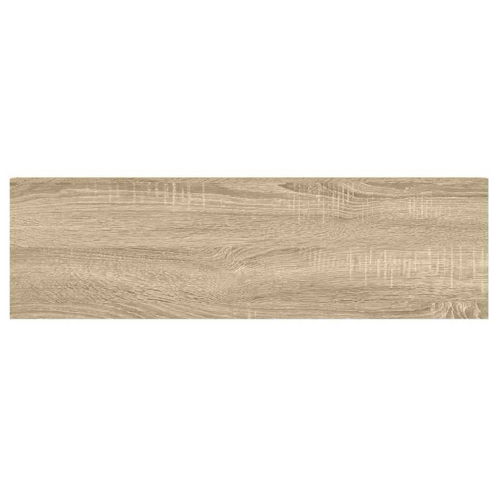 Scaffali a Parete 2 pz Rovere e Bianco 80x23,5x3,8 cm in MDF