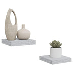 Scaffali a Parete 2 pz Grigio Cemento 23x23,5x3,8 cm in MDF