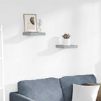 Scaffali a Parete 2 pz Grigio Cemento 23x23,5x3,8 cm in MDF