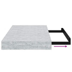 Scaffale a Parete Grigio Cemento 40x23x3,8 cm in MDF