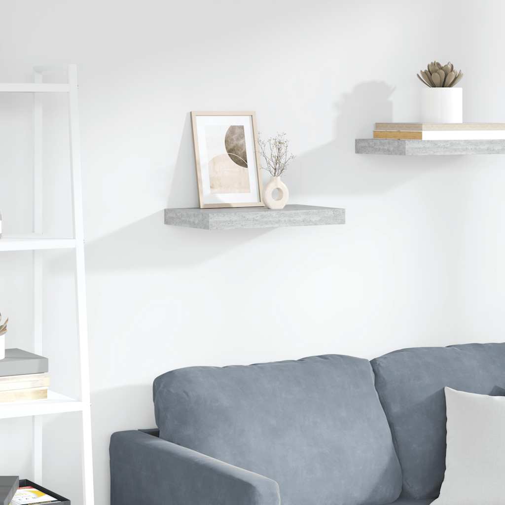 Scaffale a Parete Grigio Cemento 40x23x3,8 cm in MDF