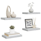 Scaffali a Parete 4 pz Grigio Cemento 40x23x3,8 cm in MDF