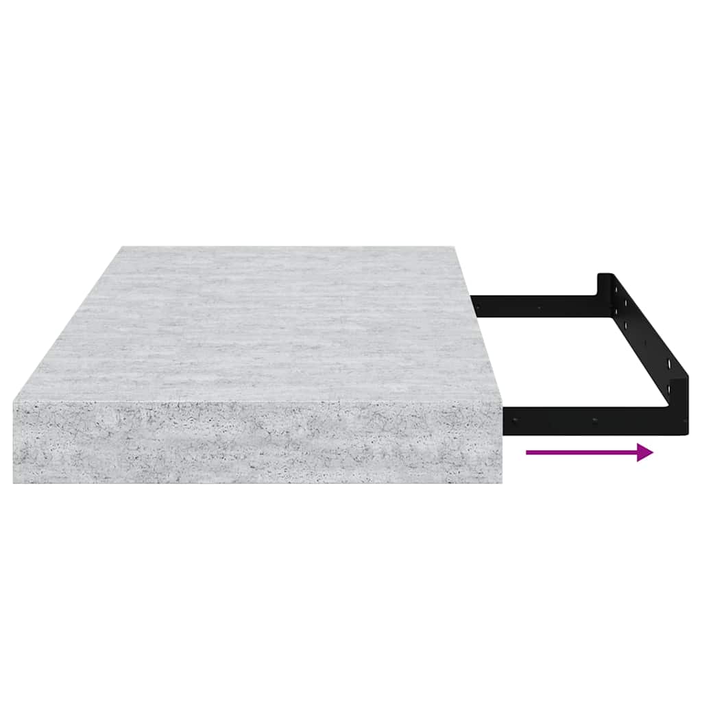 Scaffali a Parete 4 pz Grigio Cemento 40x23x3,8 cm in MDF