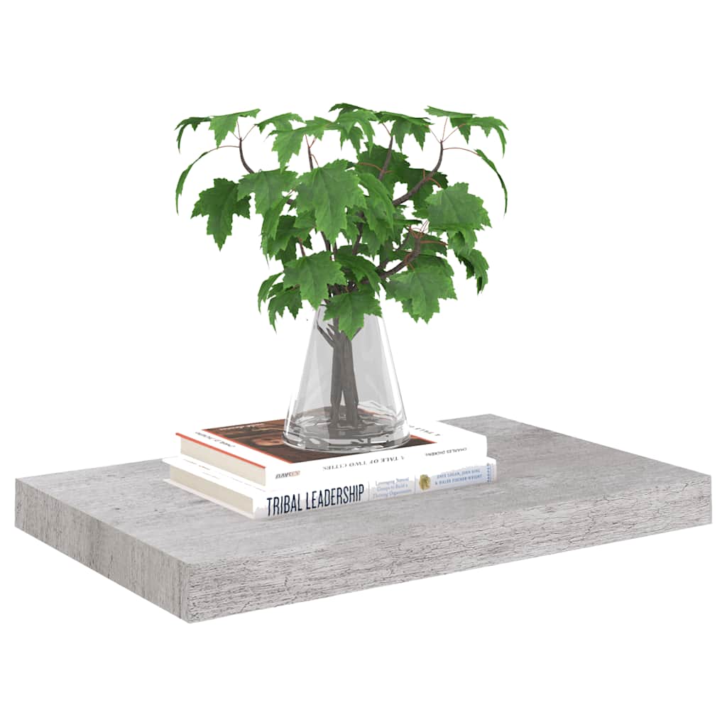 Scaffale a Parete Grigio Cemento 50x23x3,8 cm in MDF