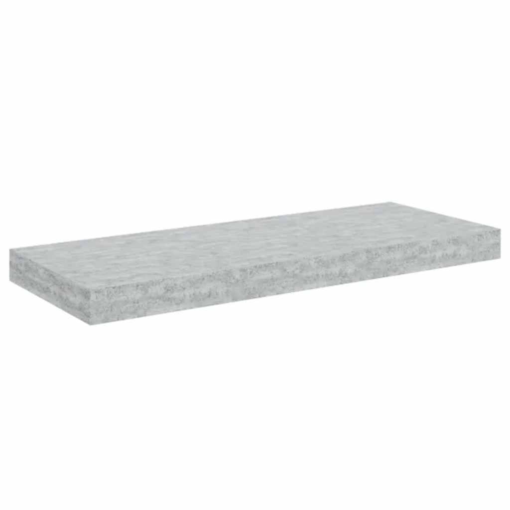 Scaffali a Parete 2 pz Grigio Cemento 60x23,5x3,8 cm in MDF