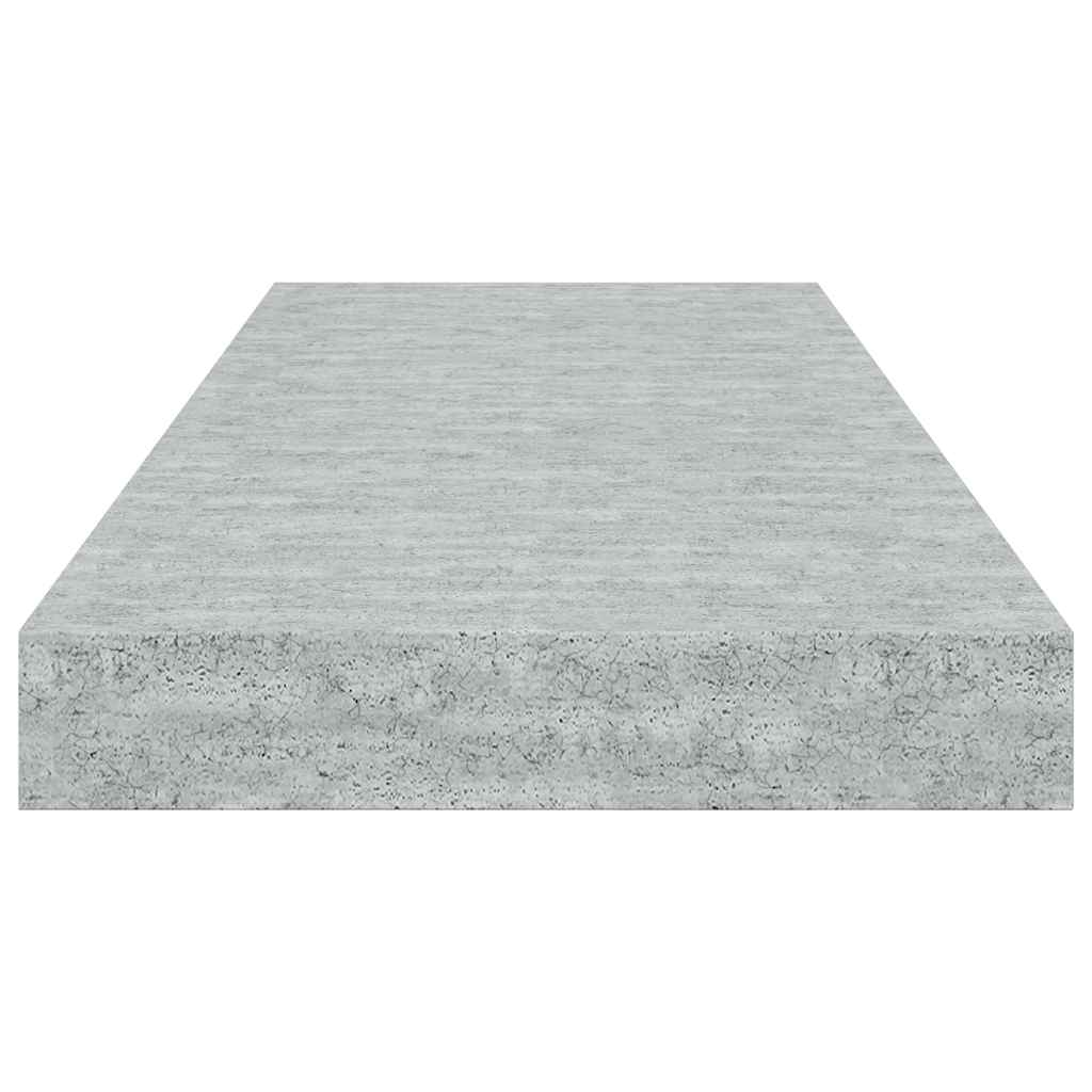Scaffali a Parete 2 pz Grigio Cemento 60x23,5x3,8 cm in MDF
