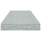 Scaffali a Parete 2 pz Grigio Cemento 60x23,5x3,8 cm in MDF