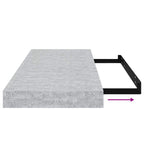 Scaffali a Parete 2 pz Grigio Cemento 60x23,5x3,8 cm in MDF