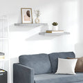 Scaffali a Parete 2 pz Grigio Cemento 60x23,5x3,8 cm in MDF