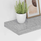 Scaffali a Parete 2 pz Grigio Cemento 80x23,5x3,8 cm in MDF